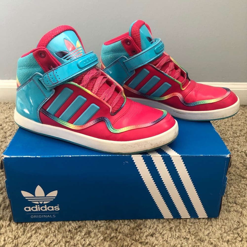 Rainbow Adidas High Tops